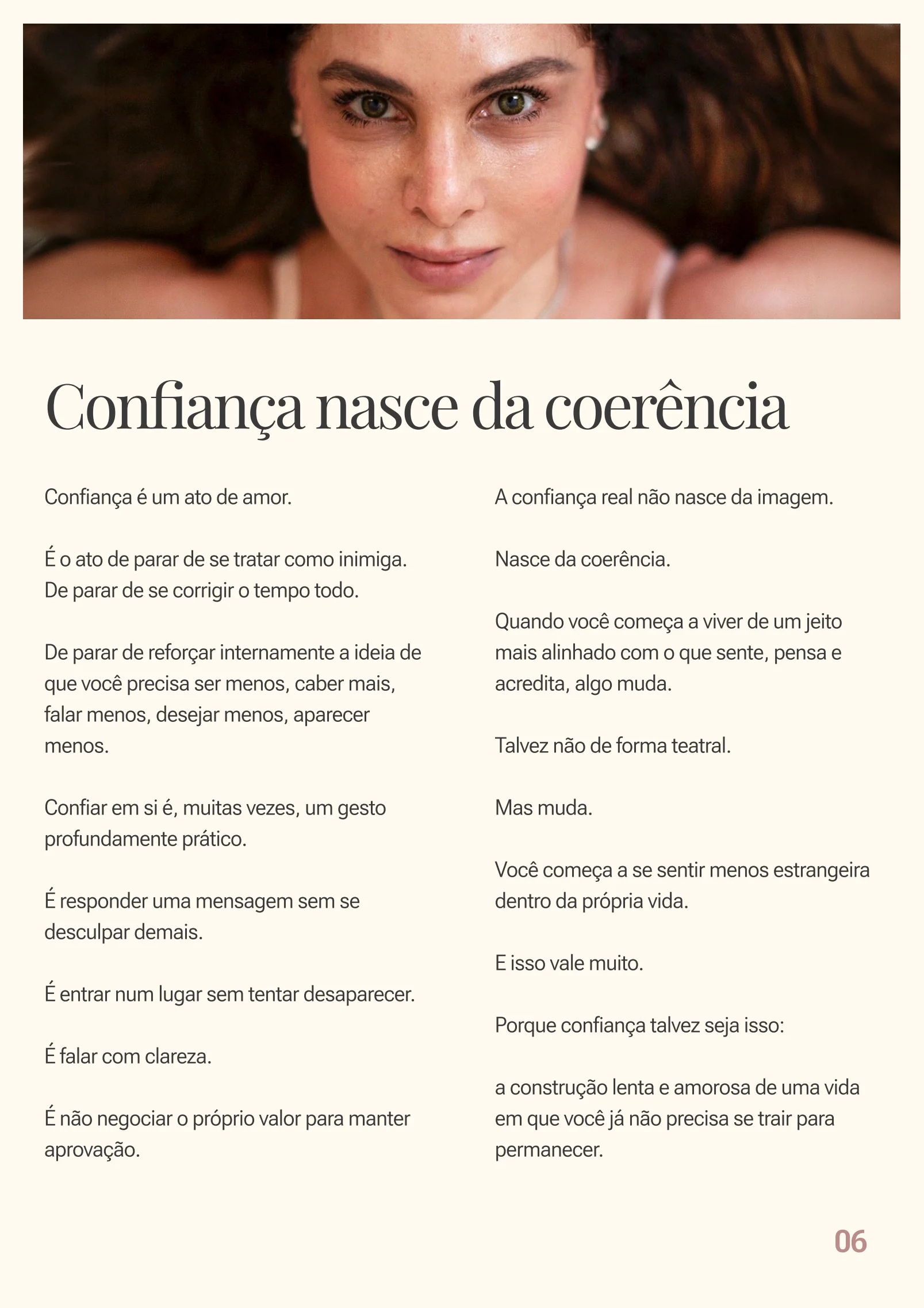 Página real do e-book sobre confiança e coerência